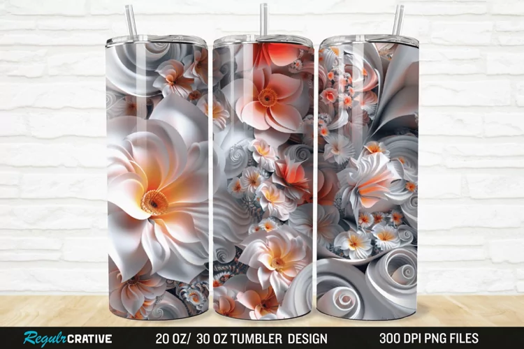 3D Florals In Harmony 20/30oz Skinny Tumbler