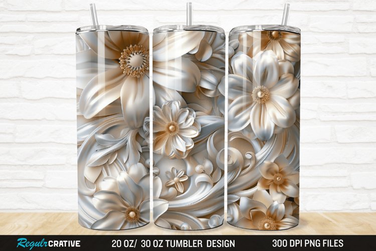 3D Florals In Harmony 20/30oz Skinny Tumbler example image 1