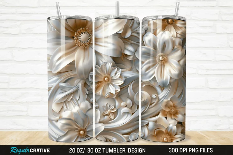 3D Florals In Harmony 20/30oz Skinny Tumbler