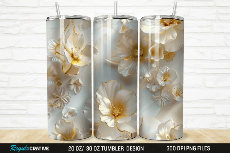 3D Florals In Harmony 20/30oz Skinny Tumbler