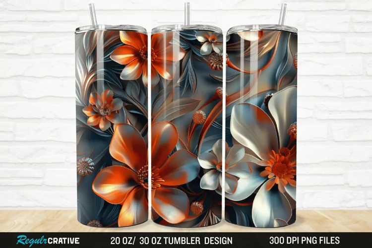 3D Florals In Harmony 20/30oz Skinny Tumbler
