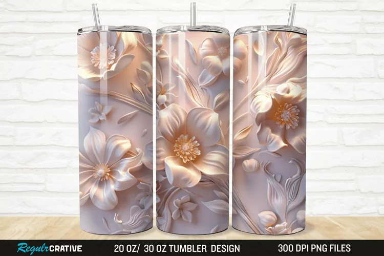 3D Florals In Harmony 20/30oz Skinny Tumbler