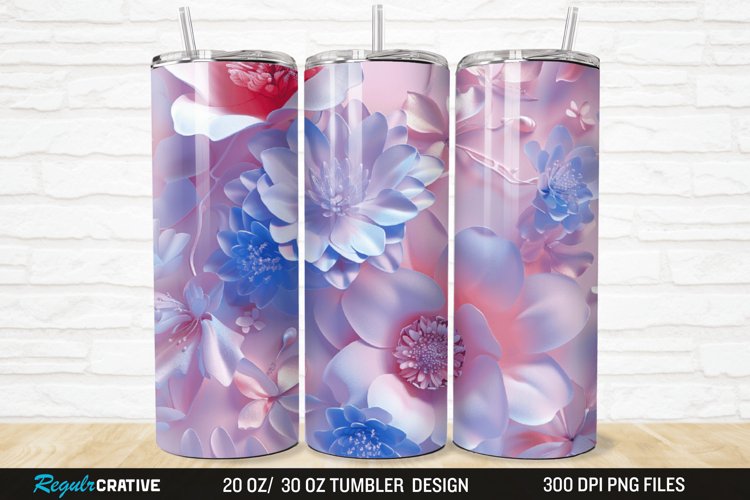 3D Florals In Harmony 20/30oz Skinny Tumbler example image 1