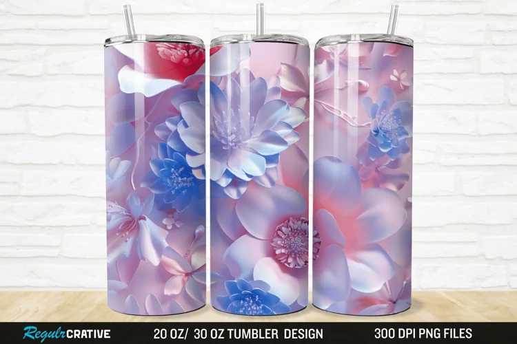 3D Florals In Harmony 20/30oz Skinny Tumbler