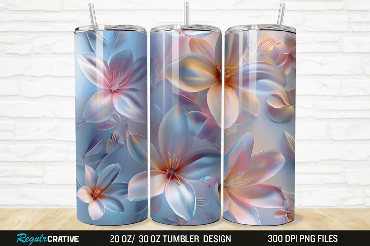 3D Florals In Harmony 20/30oz Skinny Tumbler