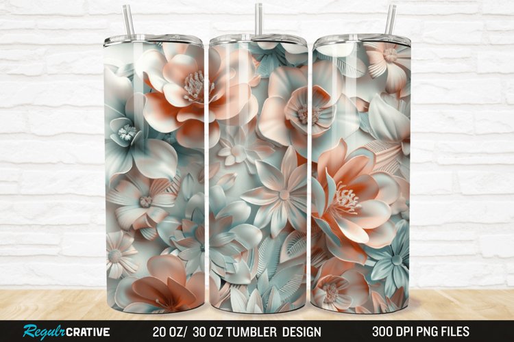 3D Florals In Harmony 20/30oz Skinny Tumbler