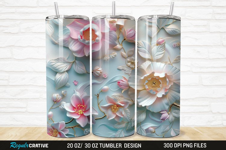 3D Florals In Harmony 20/30oz Skinny Tumbler
