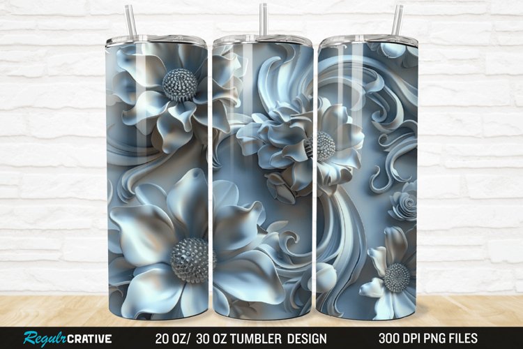 3D Florals In Harmony 20/30oz Skinny Tumbler example image 1