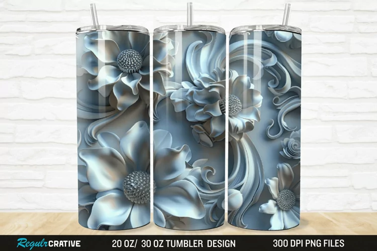 3D Florals In Harmony 20/30oz Skinny Tumbler