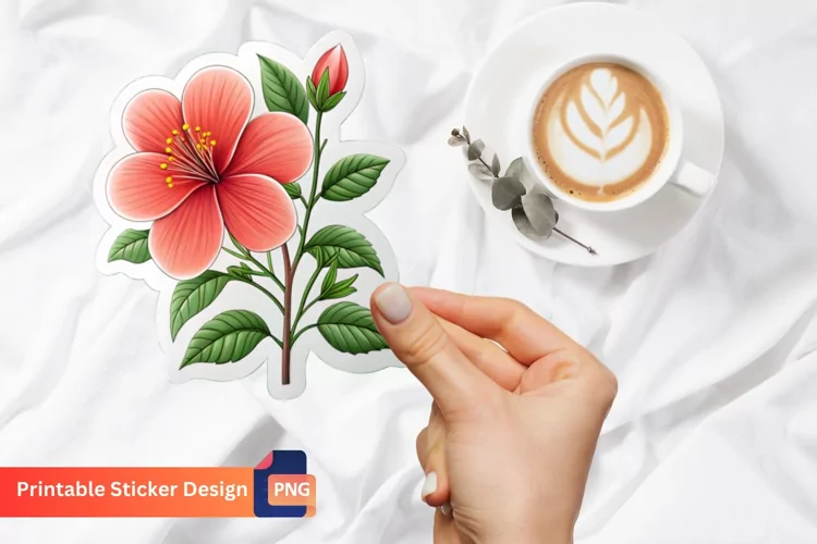3D Flower Sticker, Decorative Flower Sticker Design