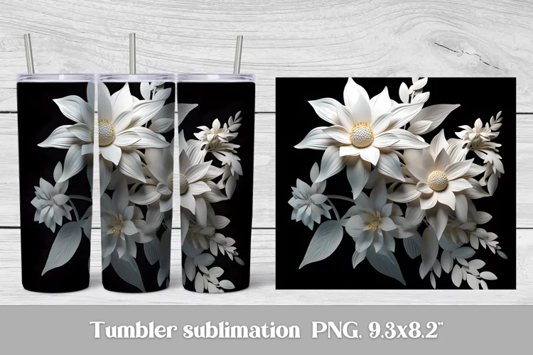 3d flower sublimation tumbler wrap | 3d flower sublimation
