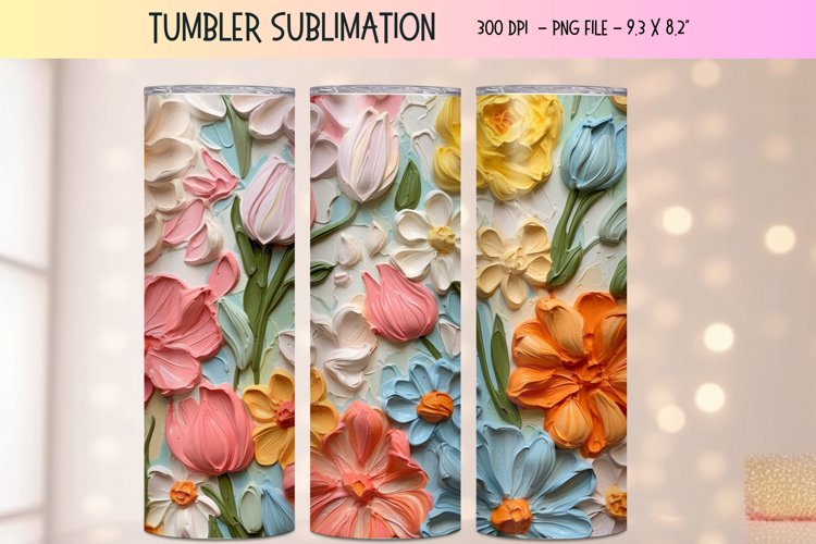3d Flower Tumbler Wrap Floral 3d Sublimation Tumbler Wrap