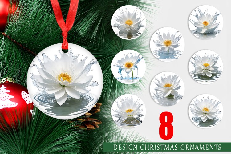 Christmas Ornaments 3D Flower Splash Water
