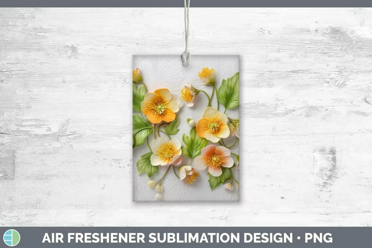3D Flowers Abutilon Air Freshener Sublimation Car Freshener