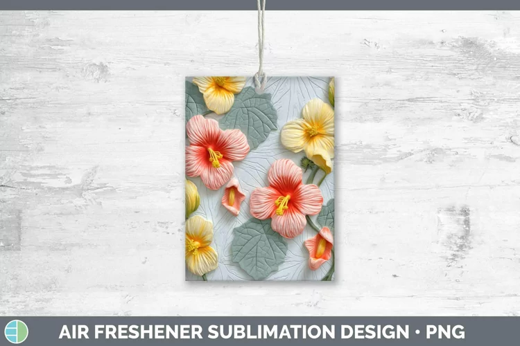 3D Flowers Abutilon Air Freshener Sublimation Car Freshener