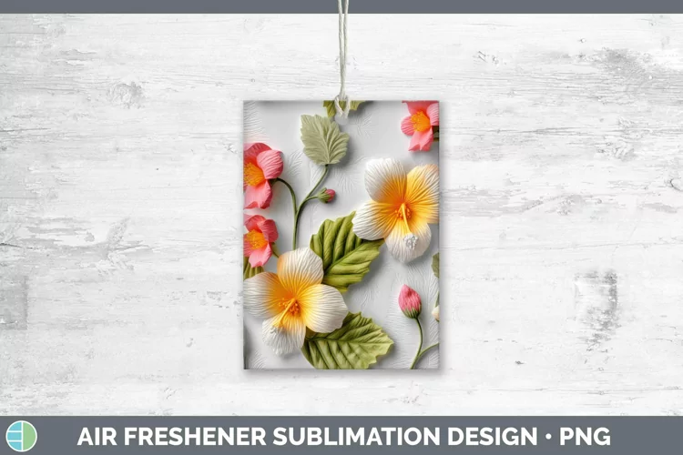 3D Flowers Abutilon Air Freshener Sublimation Car Freshener
