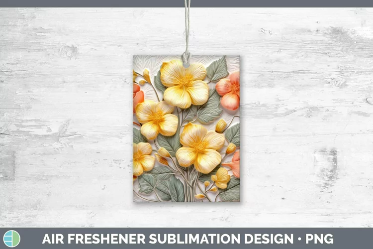 3D Flowers Abutilon Air Freshener Sublimation Car Freshener