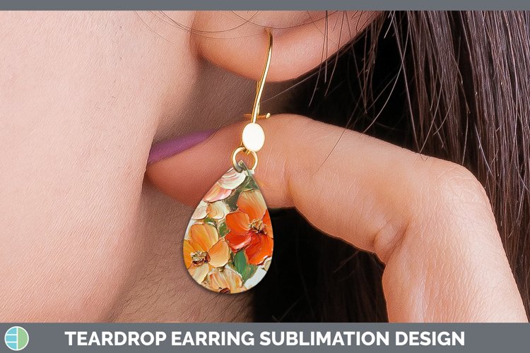 Gorgeous3D Flowers Teardrop Earrings design.