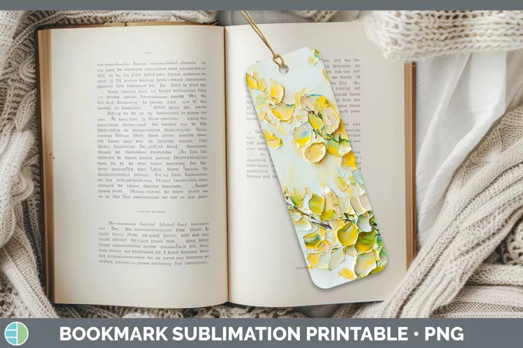 3D Flowers Acacia Bookmark Sublimation Printable Designs