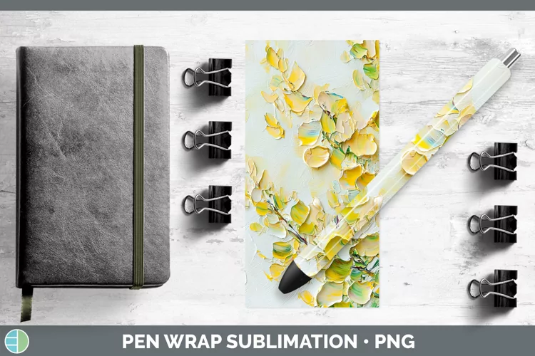 3D Flowers Acacia Pen Wrap Sublimation Pen Designs