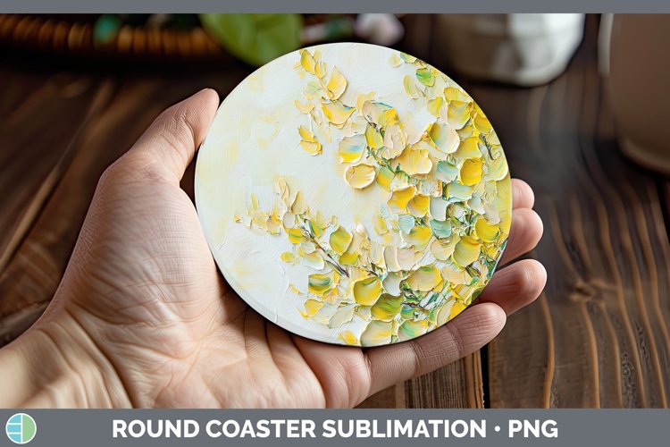 Gorgeous3D Flowers Round Coaster design.