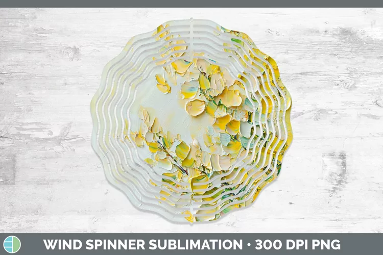 3D Flowers Acacia Wind Spinner Sublimation Spinner Designs