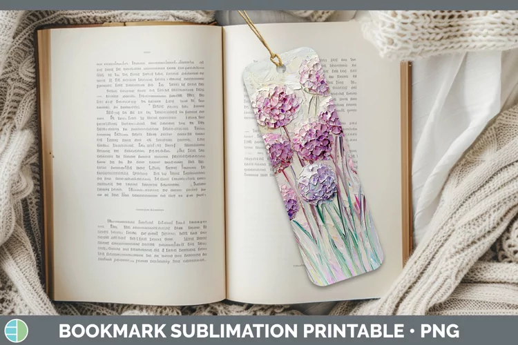 3D Flowers Allium Bookmark Sublimation Printable Designs