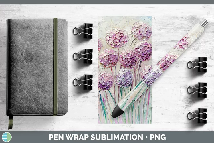 3D Flowers Allium Pen Wrap Sublimation Pen Designs