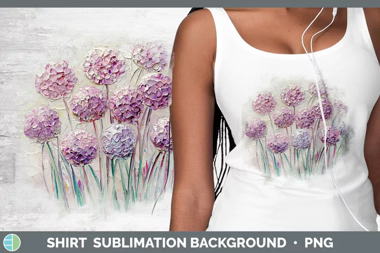 3D Flowers Allium Shirt Sublimation Sublimation Background D