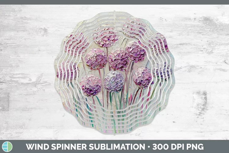 3D Flowers Allium Wind Spinner Sublimation Spinner Designs