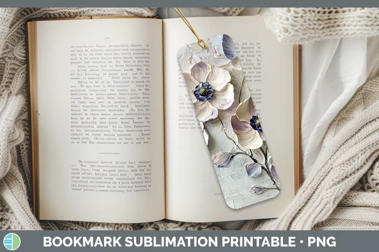 3D Flowers Anemone Bookmark Sublimation Printable Designs