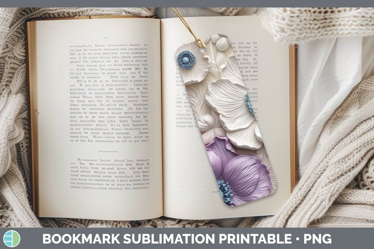 Gorgeous3D Flowers Bookmark design.