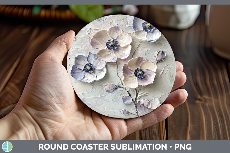 Gorgeous3D Flowers Round Coaster design.