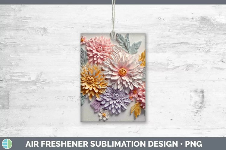 3D Flowers Aster Air Freshener Sublimation Car Freshener Des