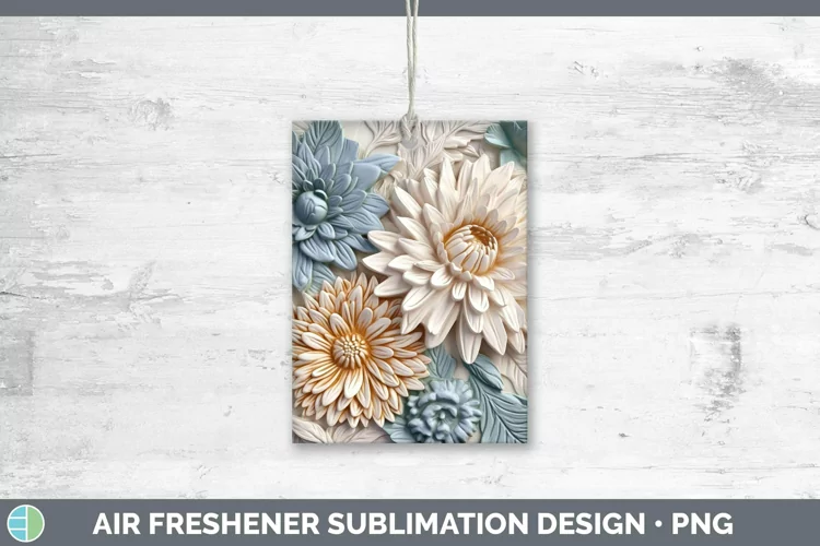3D Flowers Aster Air Freshener Sublimation Car Freshener Des