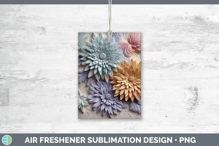 3D Flowers Aster Air Freshener Sublimation Car Freshener Des