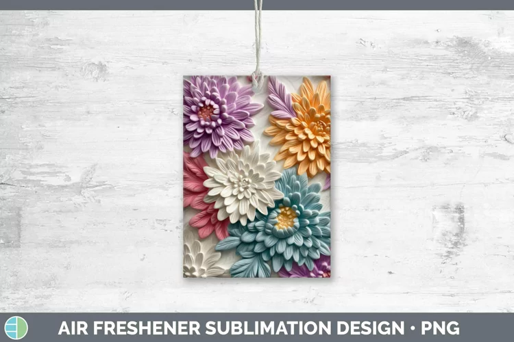 3D Flowers Aster Air Freshener Sublimation Car Freshener Des