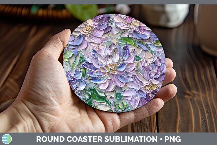 Gorgeous3D Flowers Round Coaster design.