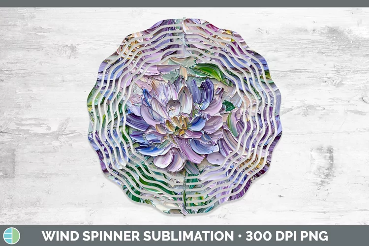 3D Flowers Aster Wind Spinner Sublimation Spinner Designs