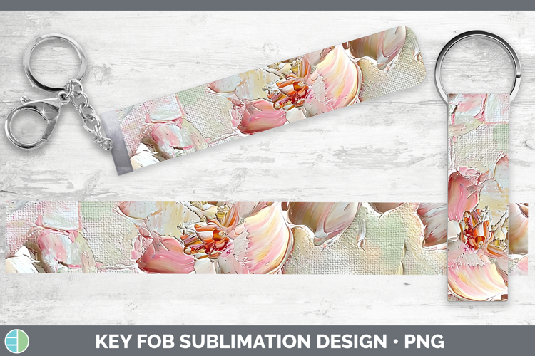 3D Flowers Azalea Key Fob Sublimation Wristlet Designs