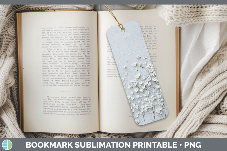 3D Flowers Babys Breath Gypsophila Bookmark Sublimation Prin