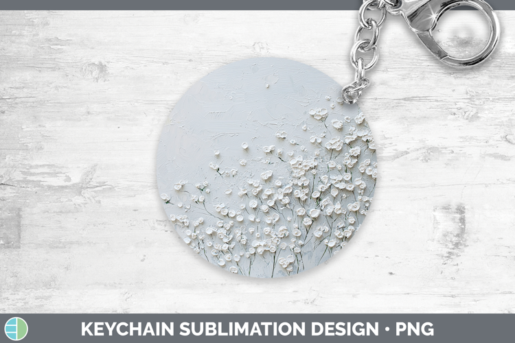 3D Flowers Babys Breath Gypsophila Keychain Sublimation Keyr