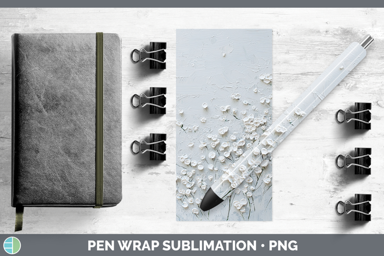 3D Flowers Babys Breath Gypsophila Pen Wrap Sublimation Pen