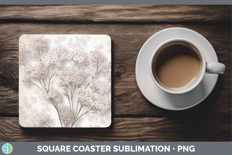 Gorgeous3D Flowers Square Coaster design.
