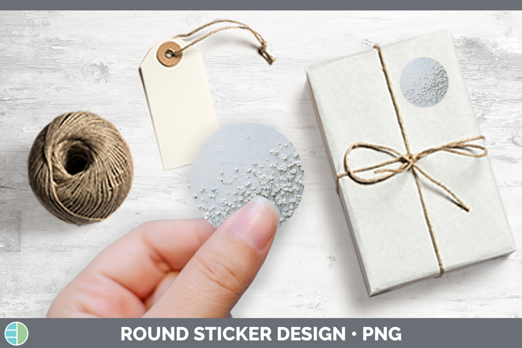 3D Flowers Babys Breath Gypsophila Stickers | Round Labels D