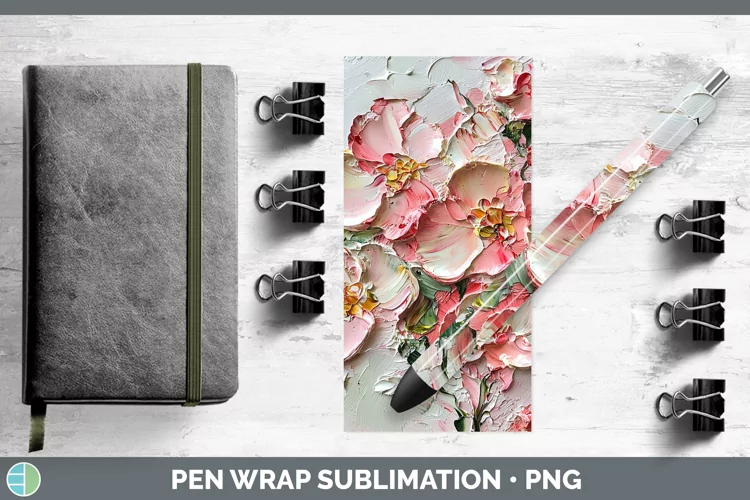 3D Flowers Begonia Pen Wrap Sublimation Pen Designs