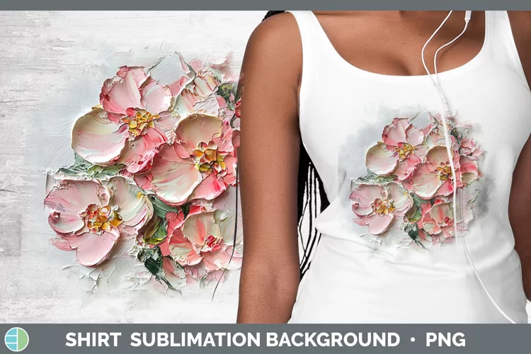 3D Flowers Begonia Shirt Sublimation Sublimation Background
