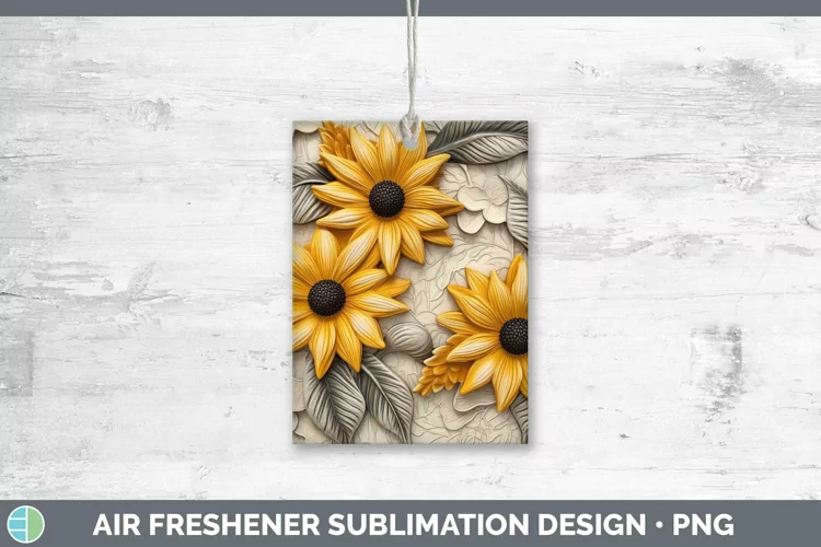 3D Flowers Black-eyed Susan Air Freshener Sublimation Car Fr