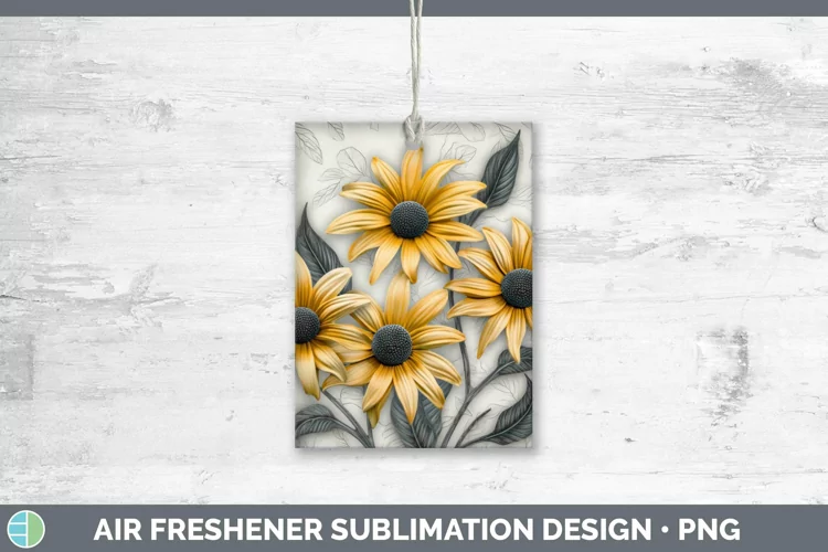 3D Flowers Black-eyed Susan Air Freshener Sublimation Car Fr