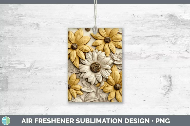 3D Flowers Black-eyed Susan Air Freshener Sublimation Car Fr